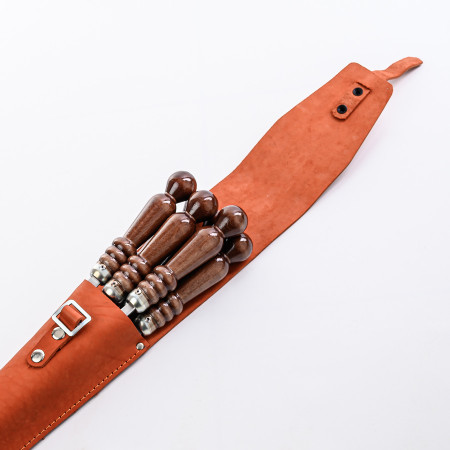 A set of skewers 670*12*3 mm in an orange leather case в Тамбове