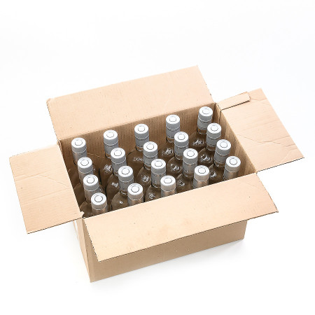 20 бутылок "Фляжка" 0,5 л с пробками гуала в коробке в Тамбове