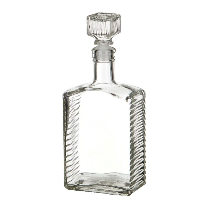 Бутылка (штоф) "Кристалл" стеклянная 0,5 литра с пробкой  в Тамбове